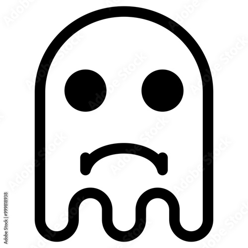 Ghost Emoji Emoticon. Simple Soul Smiley Illustration Vector.