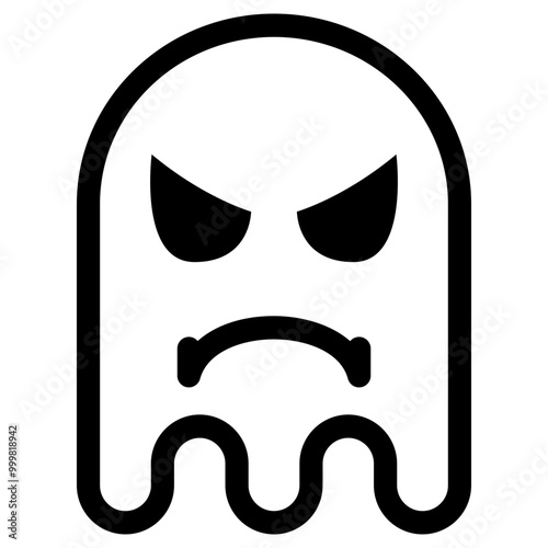 Ghost Emoji Emoticon. Simple Soul Smiley Illustration Vector.