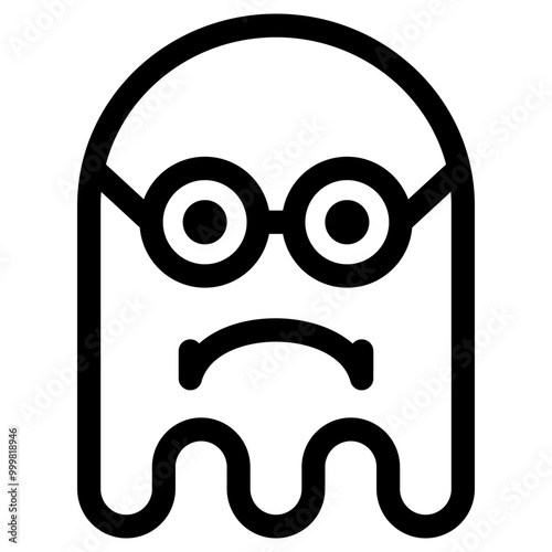 Ghost Emoji Emoticon. Simple Soul Smiley Illustration Vector.