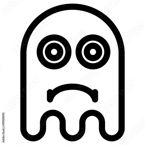 Ghost Emoji Emoticon. Simple Soul Smiley Illustration Vector.