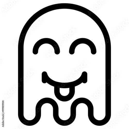 Ghost Emoji Emoticon. Simple Soul Smiley Illustration Vector.