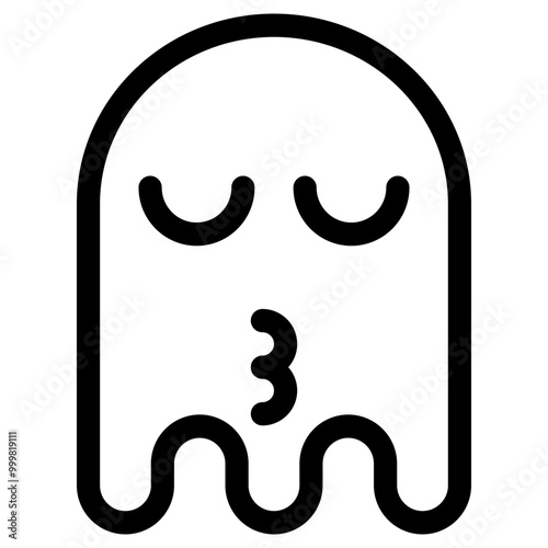 Ghost Emoji Emoticon. Simple Soul Smiley Illustration Vector.