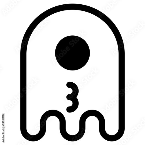 Ghost Emoji Emoticon. Simple Soul Smiley Illustration Vector.