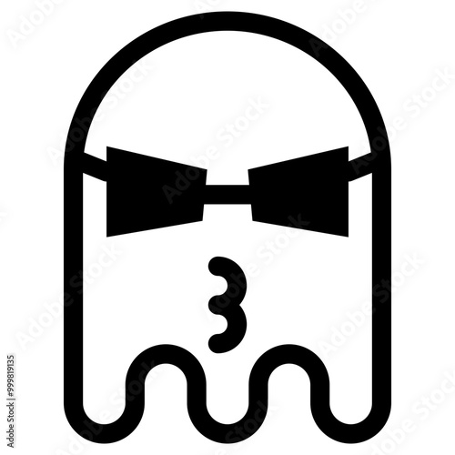 Ghost Emoji Emoticon. Simple Soul Smiley Illustration Vector.