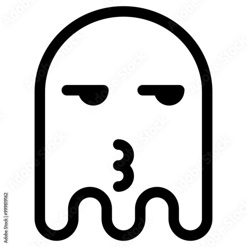 Ghost Emoji Emoticon. Simple Soul Smiley Illustration Vector.