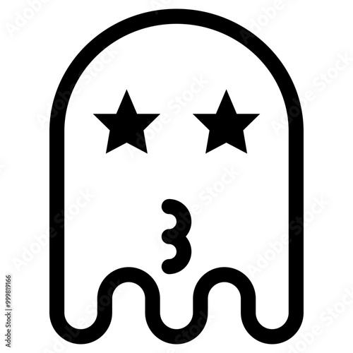 Ghost Emoji Emoticon. Simple Soul Smiley Illustration Vector.