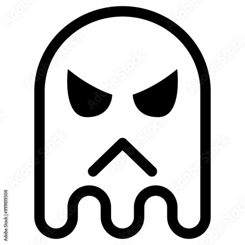 Ghost emoji icon. Simple emoticon vector illustration sign symbol Halloween.