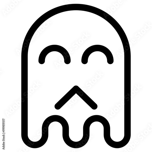 Ghost emoji icon. Simple emoticon vector illustration sign symbol Halloween.