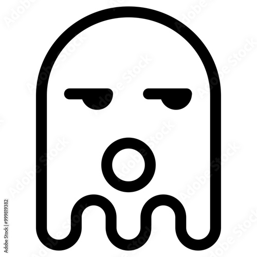 Ghost emoji icon. Simple emoticon vector illustration sign symbol Halloween.