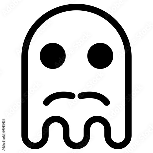 Ghost emoji icon. Simple emoticon vector illustration sign symbol Halloween.