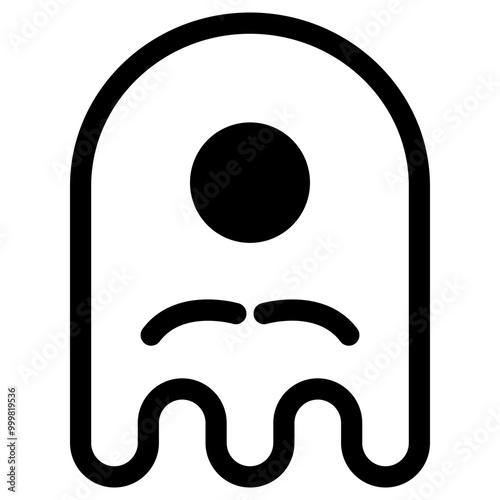 Ghost emoji icon. Simple emoticon vector illustration sign symbol Halloween.