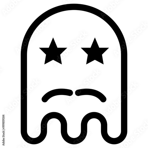 Ghost emoji icon. Simple emoticon vector illustration sign symbol Halloween.