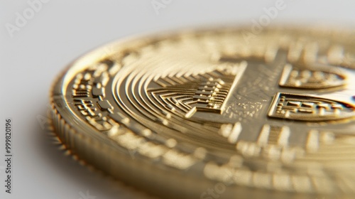 Close-up of a Bitcoin Coin