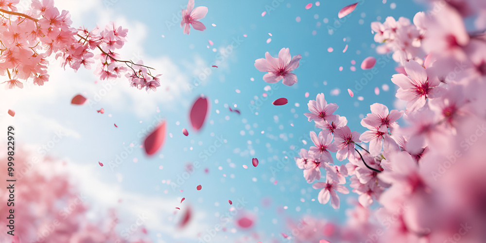 Blooming Cherry Blossoms Against Clear Blue Sky