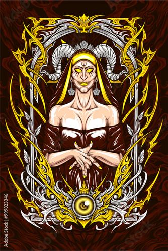 sexy charming girl illustration