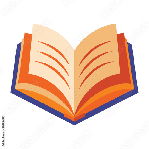 Open Book Vector Illustration.