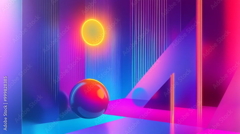 Vibrant Abstract Composition with Light and Color Vibrant Abstract Composition with Light and Color
