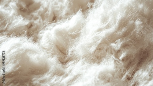 Cotton plant fibers in a high-resolution image, showcasing a natural soft texture ideal for soothing wallpaper with copy space