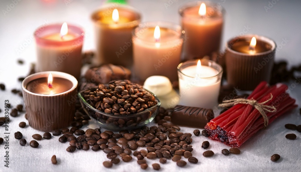 Candles set the mood with gentle scents. Candles set the mood with gentle scents.