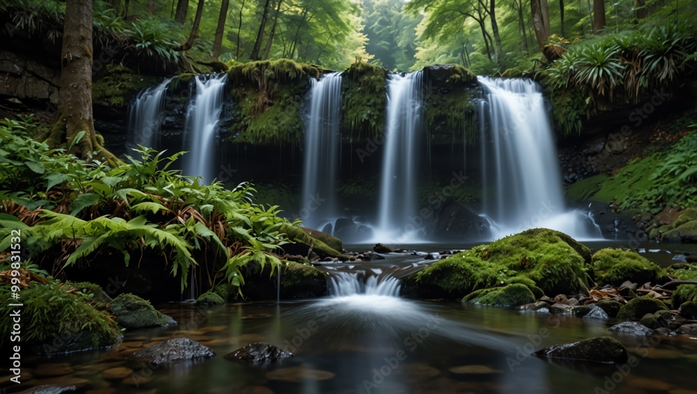 waterfall in the forest waterfall in the forest