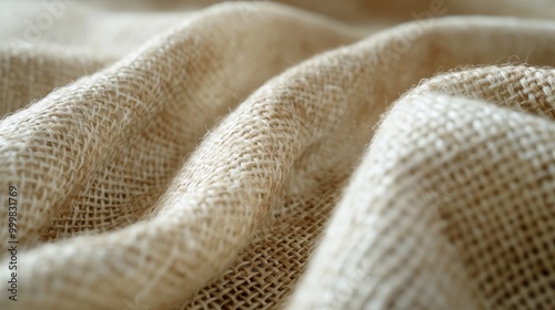 A woven fabric with visible threads and a soft texture in neutral tones