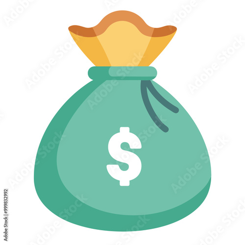 Cash Bag with Dollar Sign Vector Illustration.