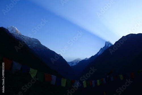 panorama of the mountains in the morning