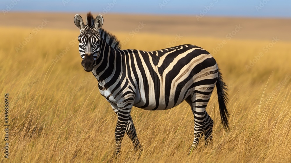 Naklejka premium Zebra in the Savanna