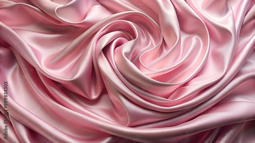 Obraz premium Luxurious pink silk fabric with elegant folds and smooth texture on a white isolated background.