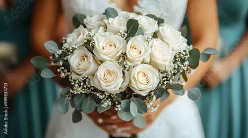 White Roses and Eucalyptus ...