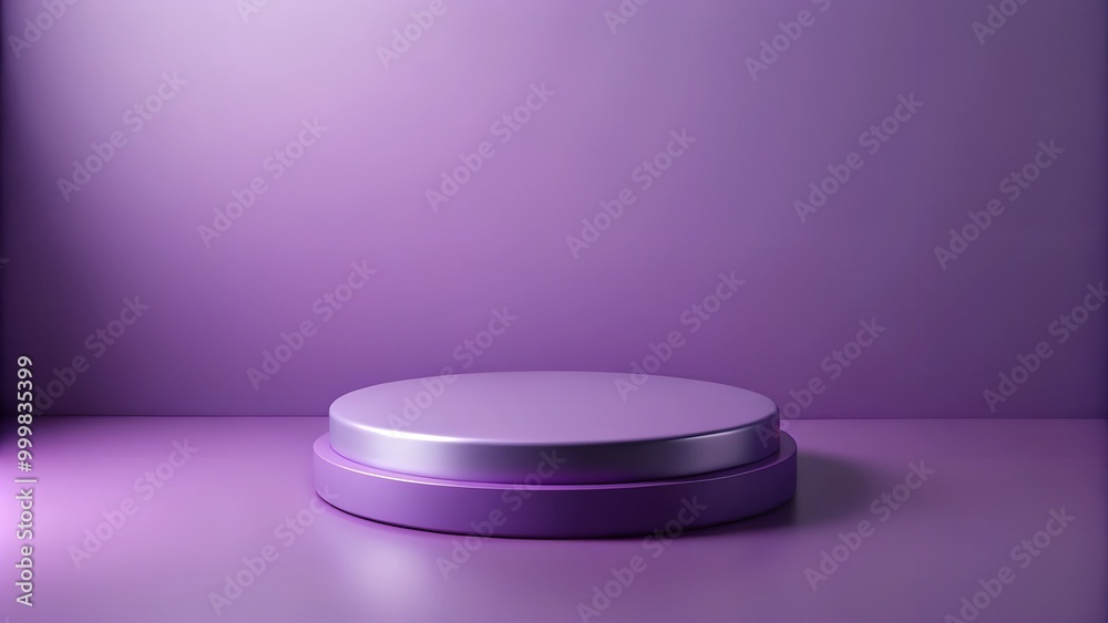 A circular platform in a soft purple setting, perfect for product displays or photography. A circular platform in a soft purple setting, perfect for product displays or photography.