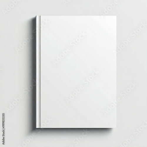 Clean and minimalist white book cover mockup with white gray background 