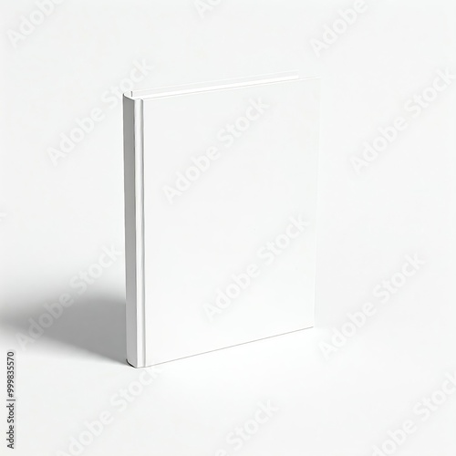 Clean and minimalist white book cover mockup with white gray background 