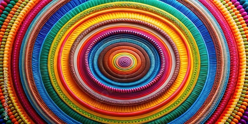 Abstract Circular Graphic with Colorful Layers and Patterns for Creative Design Projects and Media