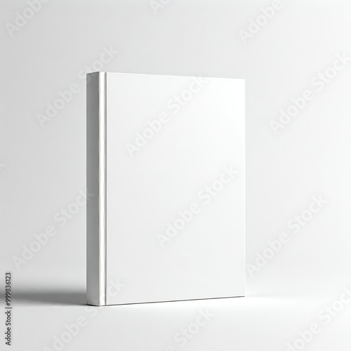 Clean and minimalist white book cover mockup with white gray background 