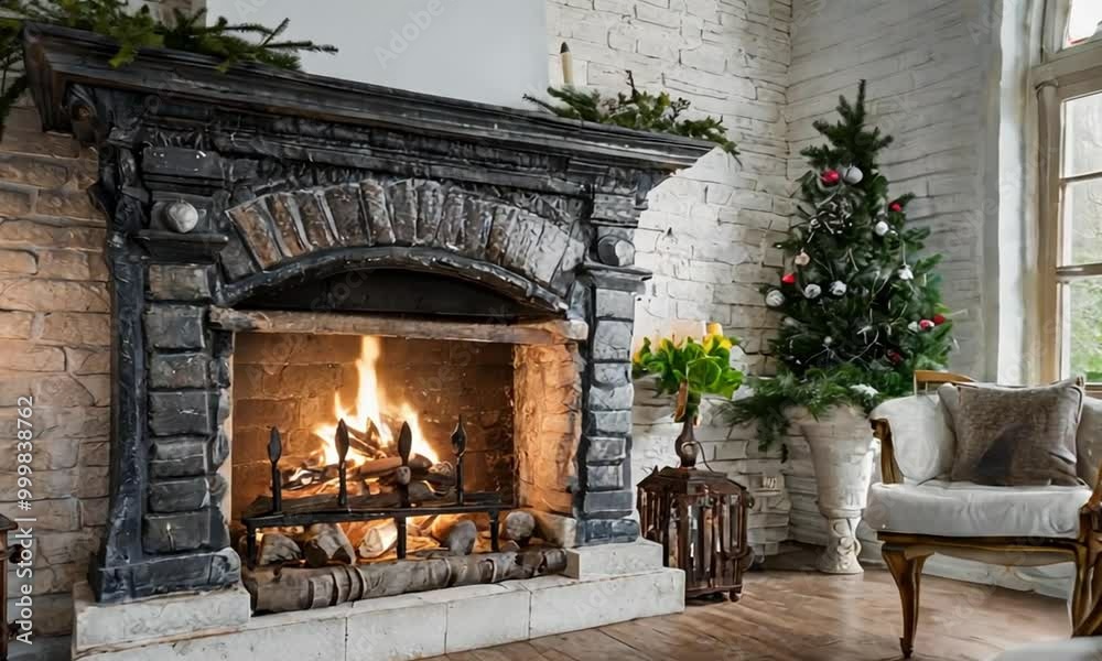 Cozy Fireplace in a Classic House, Featuring Warm Flickering Flames and Elegant Traditional Decor, Creating an Inviting and Comfortable Atmosphere Perfect for Relaxation and Timeless Home Settings