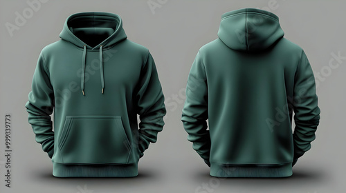 Green Hoodie Mockup: Front ...