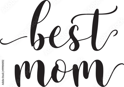 Best Mom typography, silhouette vector illustration photo