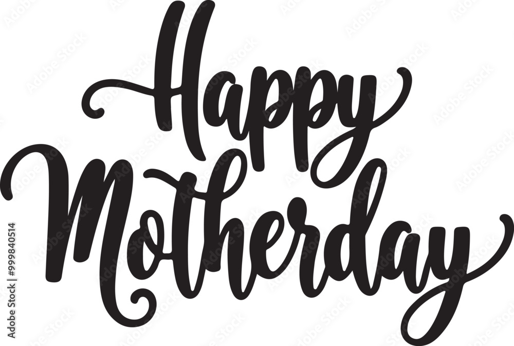 Happy Mother's Day typography, silhouette vector illustration Happy Mother's Day typography, silhouette vector illustration