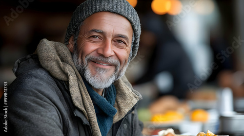 Smiling Senior Man with Gre...