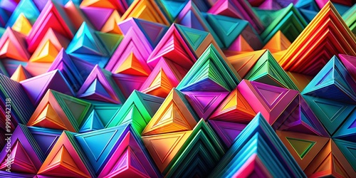 Wallpaper Mural Abstract Triangular Graphics in Vibrant Colors Creating Dynamic Patterns and Modern Visual Effects Torontodigital.ca