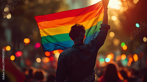 Rainbow Flag Waving at Prid...