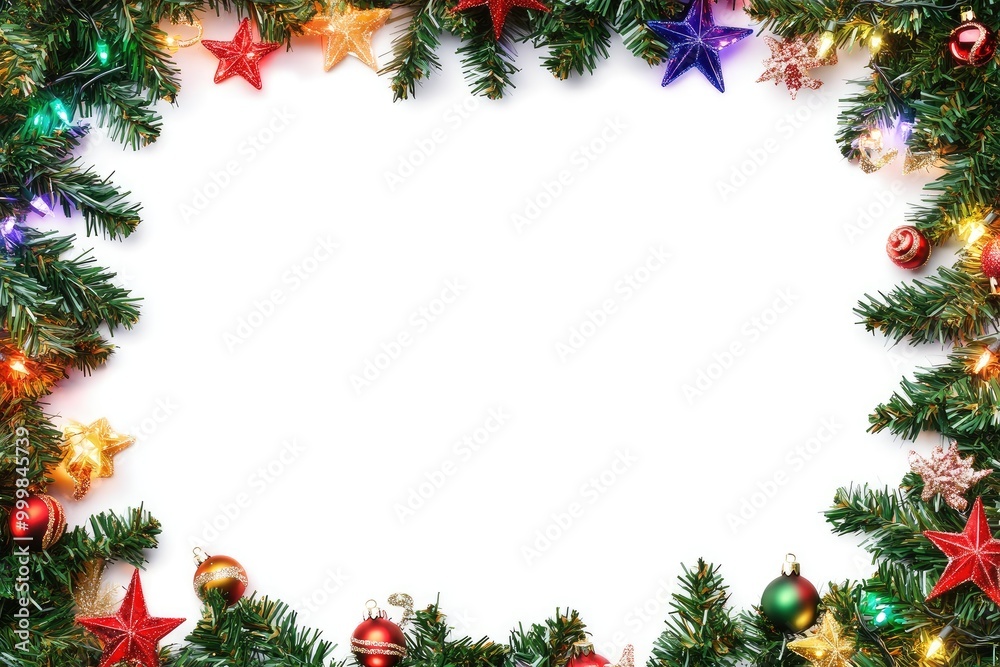 Christmas Decorations Framing a White Space Christmas Decorations Framing a White Space