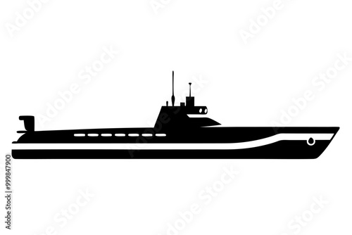 A modern submarine nuclear attack icon silhouette vector on white background.