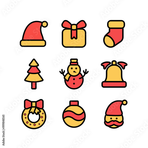 christmas icons set