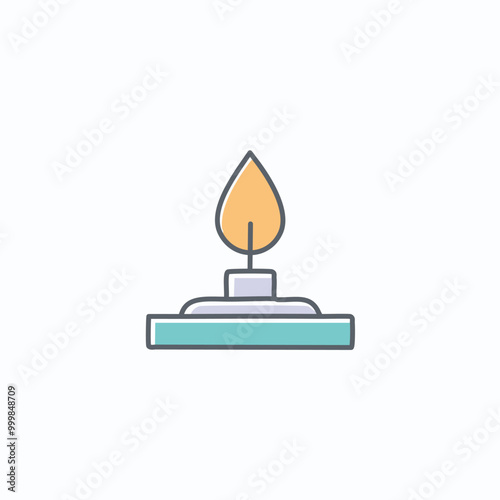 Blue burner icon vector art