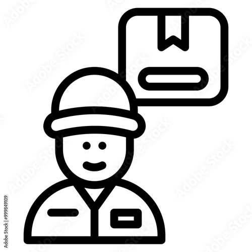 deliver stuff outline icon and illustration