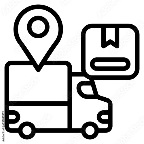 delivery stuff location outline icon and illustration