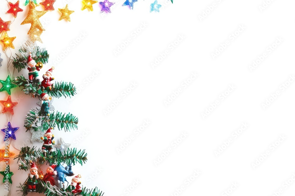 Festive Christmas Tree Decorations with Santas and Stars Festive Christmas Tree Decorations with Santas and Stars