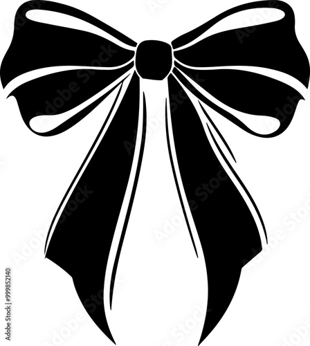 Elegant Black Bow Design in Vector Style